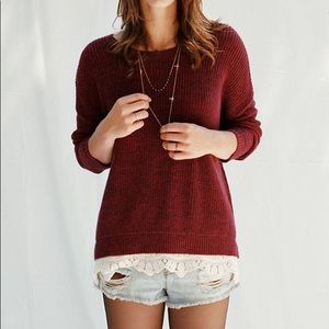 Urban Outfitters Oversized Lace Bottom Sweater